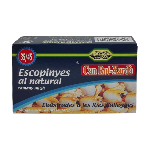 20100 Escopinyes 34/45 peces al natural Elaborades a les Ries Gallegues 120ml